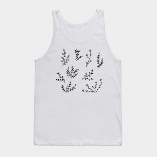 Flowers pattern black and white Tank Top